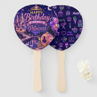 Abanico Confeti para Fiesta de Cumpleaños de Princesa 