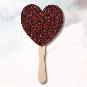 Abanico Confeti Rojo Elegante sobre Estilo de Brillo Negro