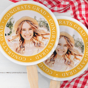 Abanico Congrats Grad Modern Simple Personalizado Foto