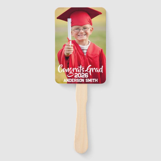 Abanico Congrats Grad Modern Simple Preppy Photo (Anverso)