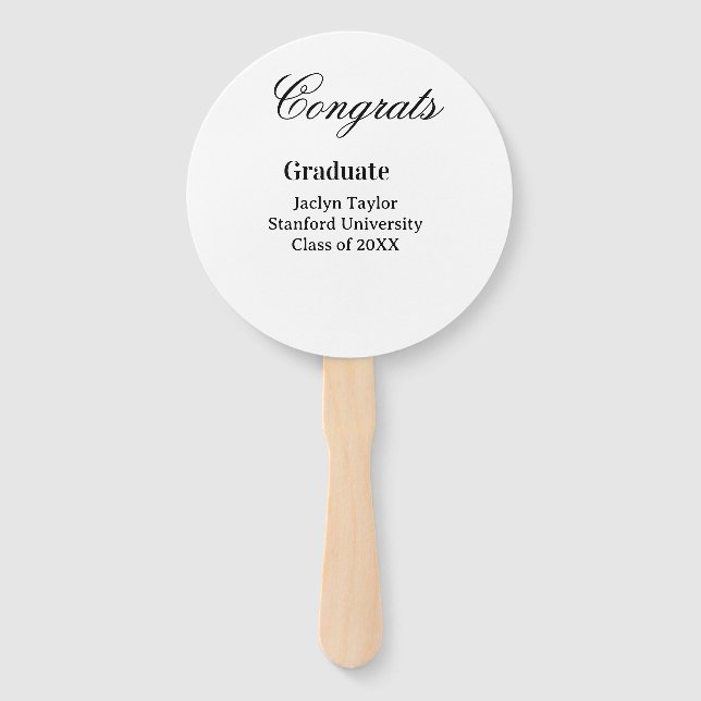 Abanico Congrats graduation name university name class of  (Anverso)