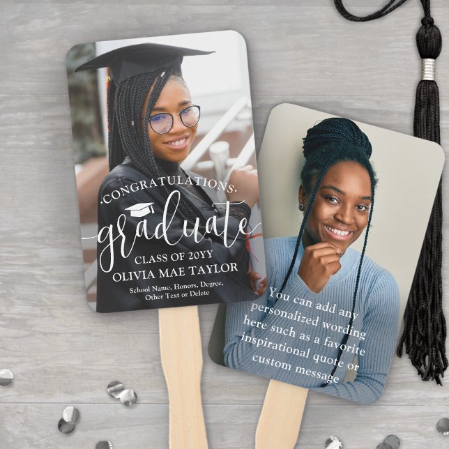 Abanico Congratulations Modern Script 2 Photo Graduation (Subido por el creador)