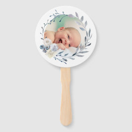 Abanico conjunto de diez marcos de acuarela azul Baptismo