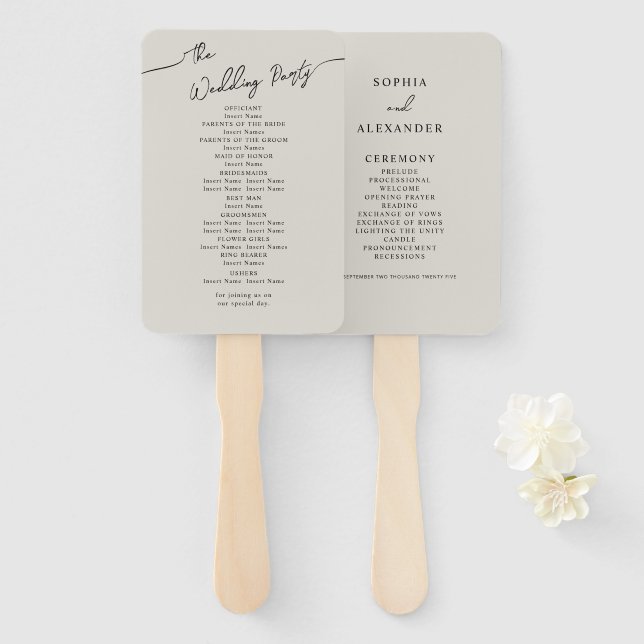 Abanico Conjunto de fans del Boda Boho. (Anverso y reverso)