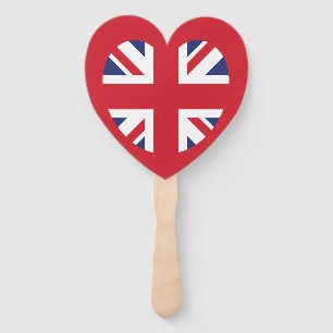 Abanico Corazón de bandera de la Unión del Reino Unido