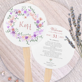 Abanico Corona de boda de Lila y Rosa Melocotón