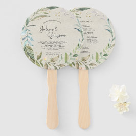 Abanico Corona de vegetación elegante | Programa de boda A
