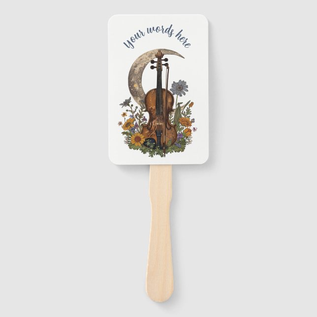Abanico Crea tu propia serenata de luna creciente en violí (Anverso)
