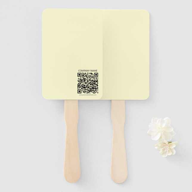 Abanico Crear un código QR | Amarillo pálido (Anverso y reverso)