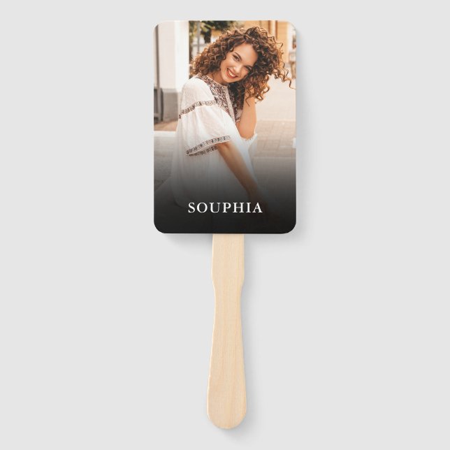 Abanico create Your Own Photo Monogram Graduation Hand Fan (Anverso)