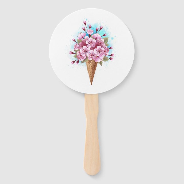 Abanico Crema rosa de hielo Sakura Waffle Cone (Anverso)