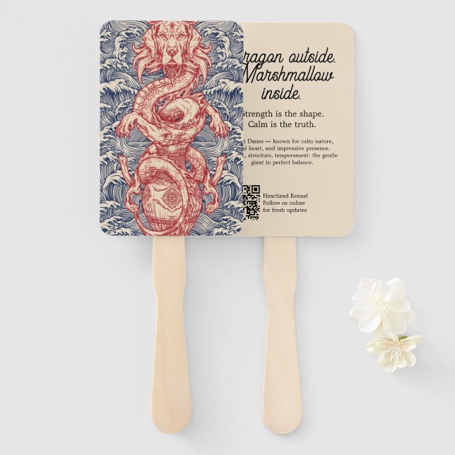 Abanico Cria de Gran Danés (Anverso y reverso)