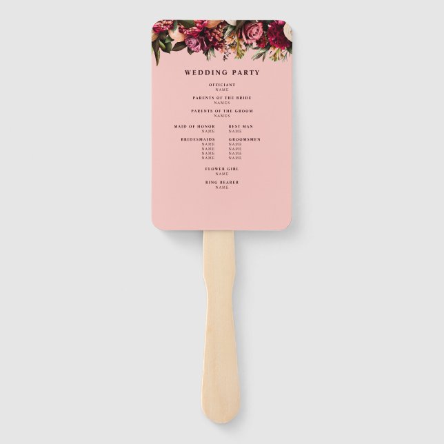 Abanico Crisantemo romántico en rosa gossamer (Reverso)