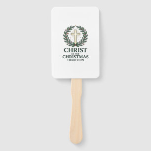 Abanico Cristo es mi tradición de Navidad Diseño de cruz v