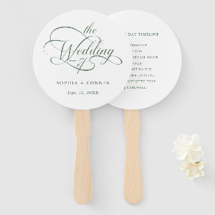 Abanico Cronología de Boda Delicada y Elegante Verde Salvi