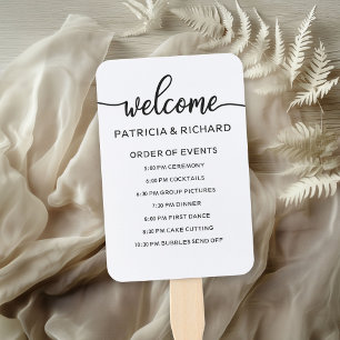 Abanico Cronología de eventos de la boda Programa Simple