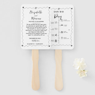 Abanico Cronología de eventos del día de la boda manuscrit