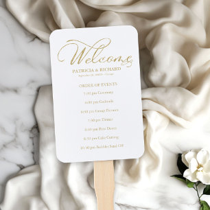 Abanico Cronología del Orden de Eventos de Boda Elegante c