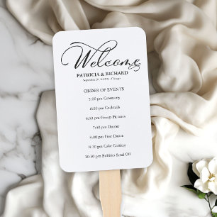 Abanico Cronología del Orden de Eventos de la Boda Simple 