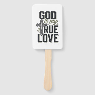 Abanico Cruz Cristiana Dios Es Mi Verdadero Amor Vector