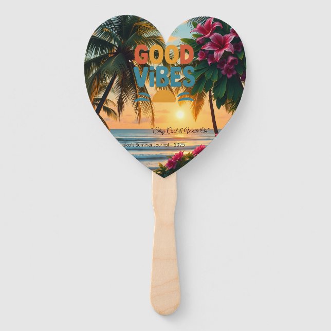 Abanico Cuaderno tropical de ondas de verano (Anverso)