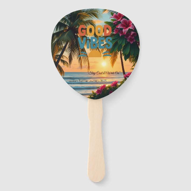 Abanico Cuaderno tropical de ondas de verano (Anverso)