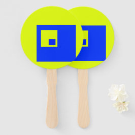 Abanico Cuadrados amarillo y azul