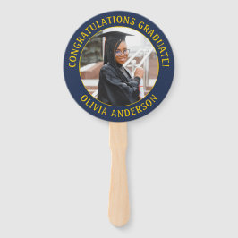 Abanico Cualquier cita 2 foto de graduación amarilla de la