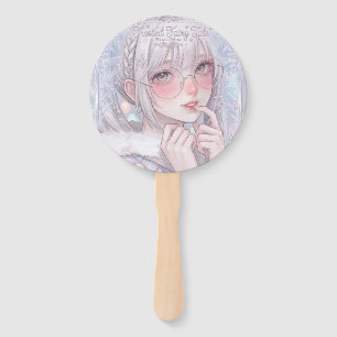 Abanico Cuento de Hadas Helado: Chica Invernal Estética y