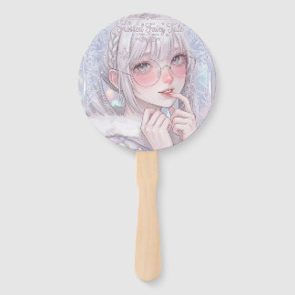 Abanico Cuento de Hadas Helado: Chica Invernal Estética y