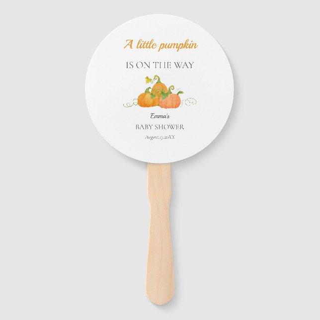 Abanico Cuidada pequeña calabaza caída Baby Shower (Anverso)