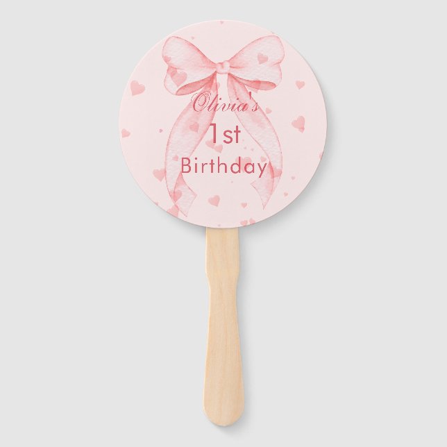 Abanico Cumpleaños de la niña del lazo rosa  (Anverso)