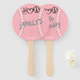 Abanico Cumpleaños de Paz Amor Softbol