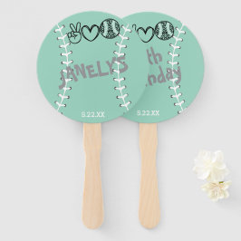 Abanico Cumpleaños de Paz Amor Softbol