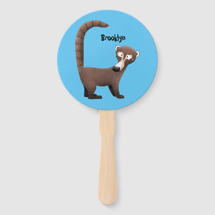 Abanico Curioso ilustracion personalizado de coatimundi