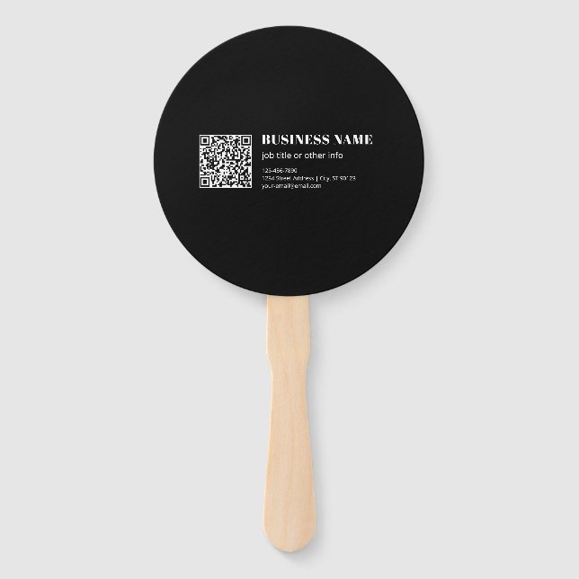 Abanico Custom QR code & Editable Retro-Modern Text (Anverso)
