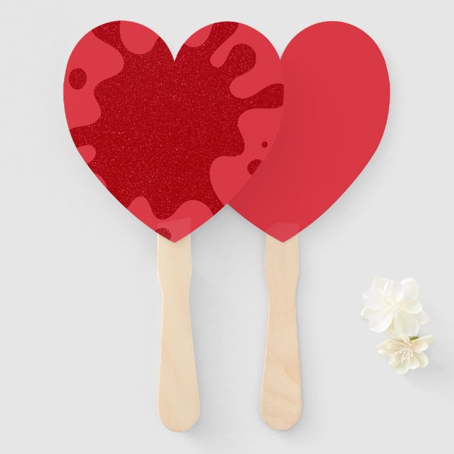 Abanico Custom Tomato Red Heart Fan – Bulk Set of 10 (Anverso y reverso)