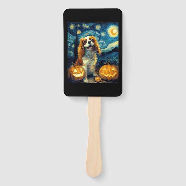 Abanico Cute Cavalier King Charles Spaniel Dog Halloween J (Anverso)