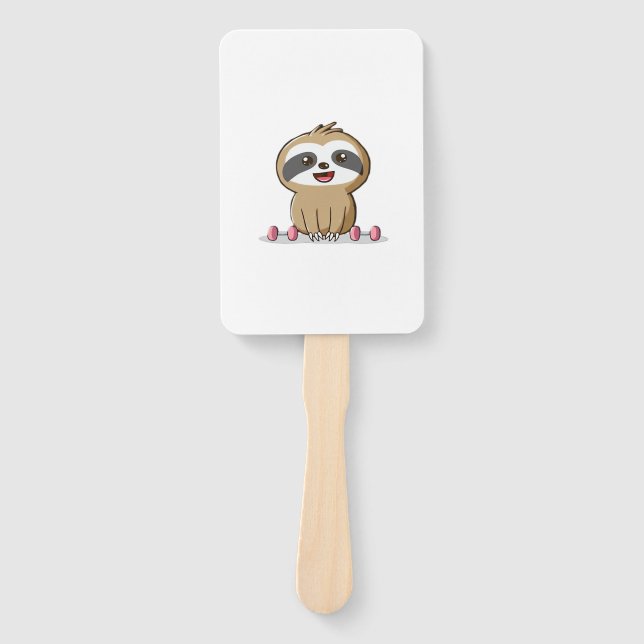 Abanico Cute Chibi Sloth Workout � Funny Kawaii Gym Animal (Anverso)