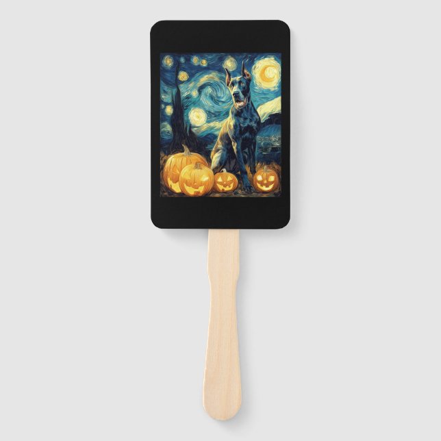 Abanico Cute Great Dane Dog Halloween Jack O Lantern Pumpk (Anverso)