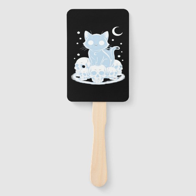 Abanico Cute Halloween Kitten Cat Gothic Aesthetic Essenti (Anverso)