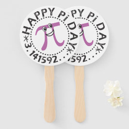 Abanico Cute Happy Pi Day © Pi Symbol Hand Fan