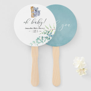 Abanico Cute Koala Bear Eucalyptus deja Baby Shower