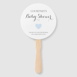 Abanico Cute Simple Blue Heart Boy Baby Shower