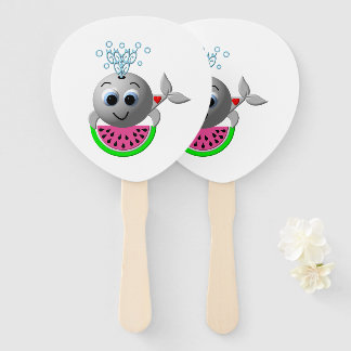Abanico Cute Whale and Watermelon