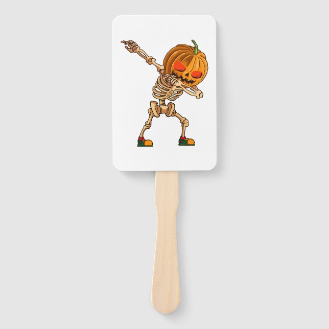 Abanico Dabbing Pumpkin - Scary Skeleton Costume - Funny H (Anverso)