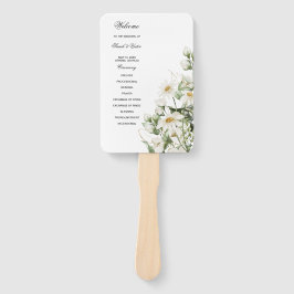 Abanico Daisy Wildflower Boho Wedding Program Hand Fan