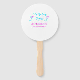 Abanico Dama de novia de vidrio rosa azul de vid, comencem