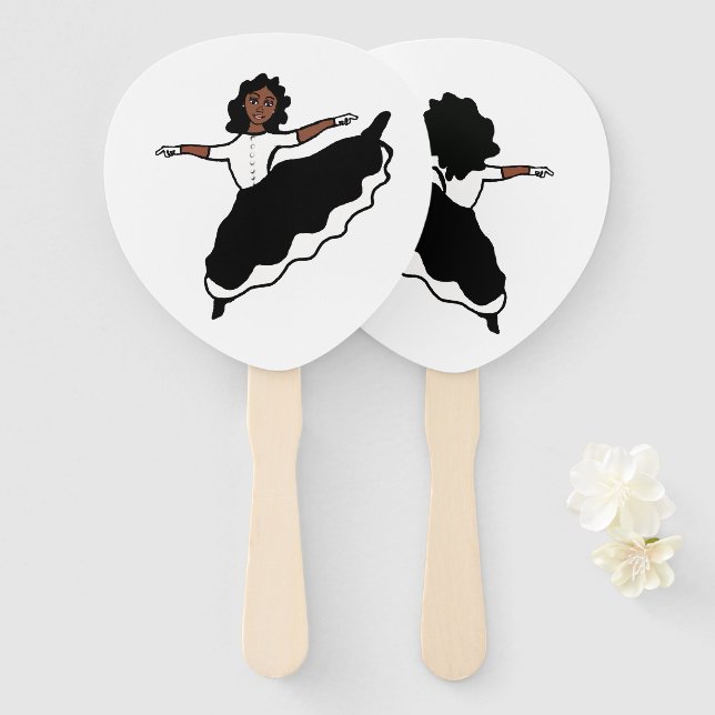 Abanico Dancer Fans BW #1 (Anverso y reverso)