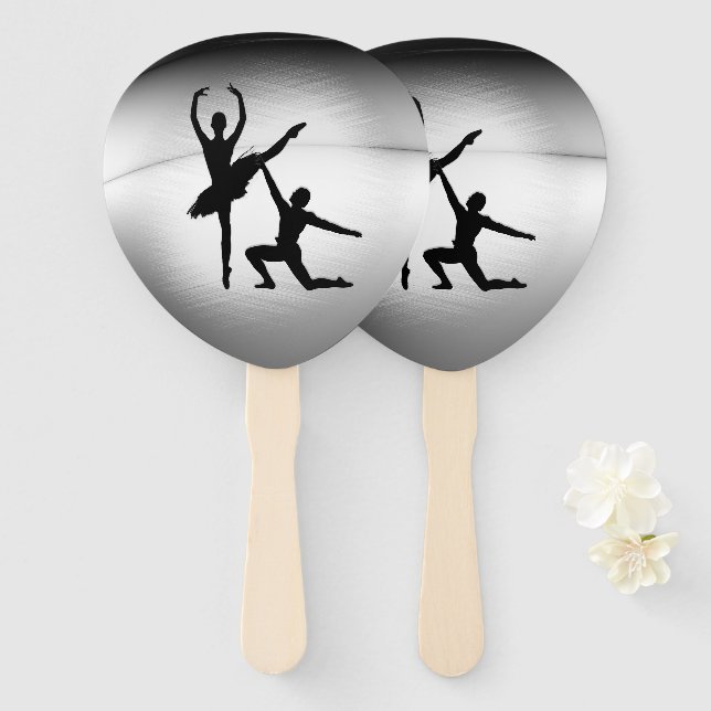 Abanico Danza de pareja de ballet (Anverso y reverso)